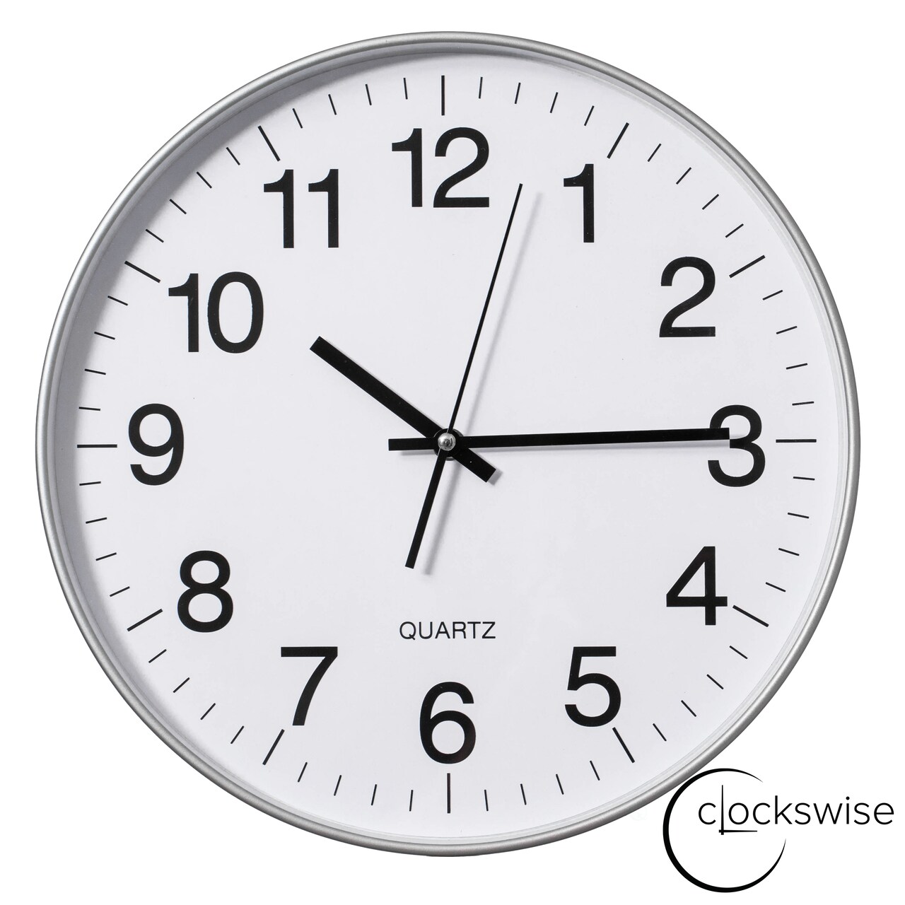 Clockswise Black Analog Clock – Silent, Non-Ticking for Wall, Office Desk, Table and Shelf, Battery-Operated Perfect for Home Office, Farmhouse Kitchen Decor, Bathroom, School and Bedroom Decor